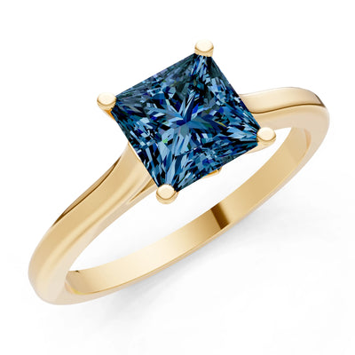 10k Yellow Gold Princess-Cut Solitaire Diamond Engagement Ring