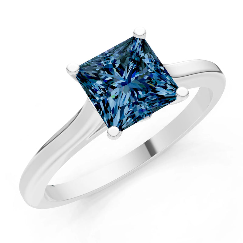 10k Yellow Gold Princess-Cut Solitaire Diamond Engagement Ring