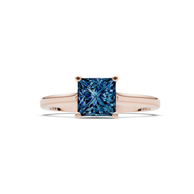 10k Yellow Gold Princess-Cut Solitaire Diamond Engagement Ring