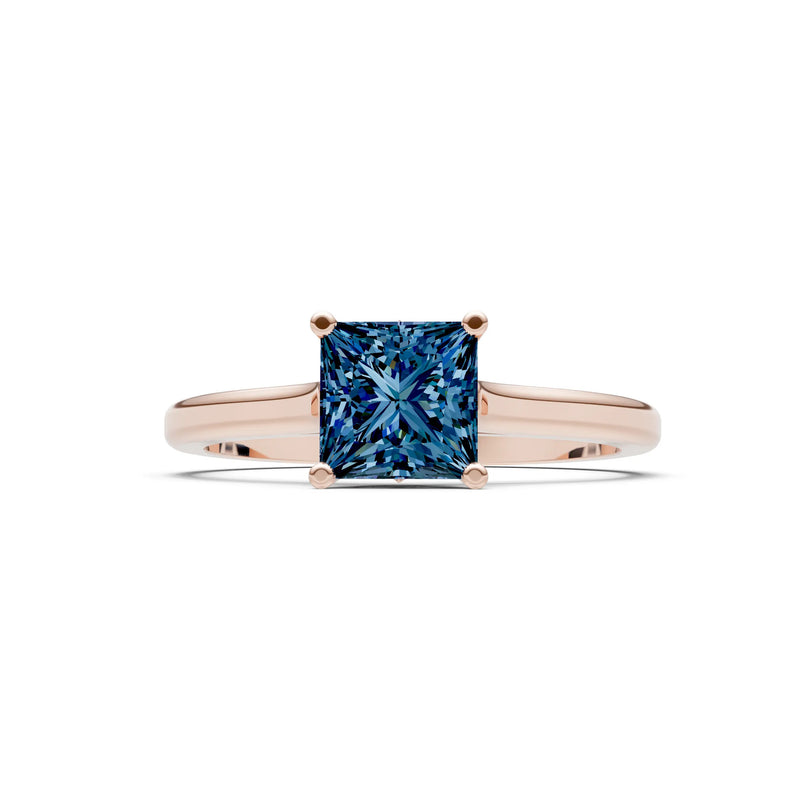 10k Yellow Gold Princess-Cut Solitaire Diamond Engagement Ring