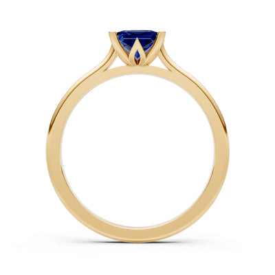 10k Yellow Gold Princess-Cut Solitaire Diamond Engagement Ring