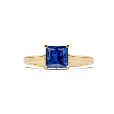 10k Yellow Gold Princess-Cut Solitaire Diamond Engagement Ring