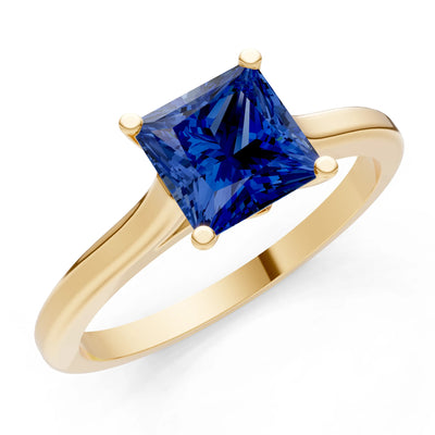 10k Yellow Gold Princess-Cut Solitaire Diamond Engagement Ring