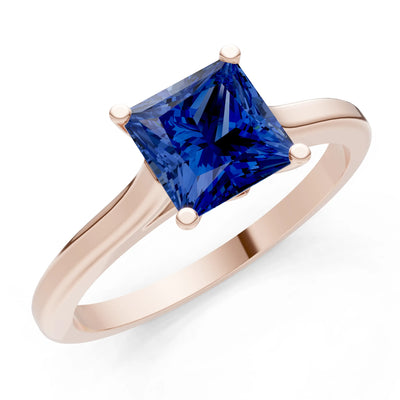 10k Yellow Gold Princess-Cut Solitaire Diamond Engagement Ring