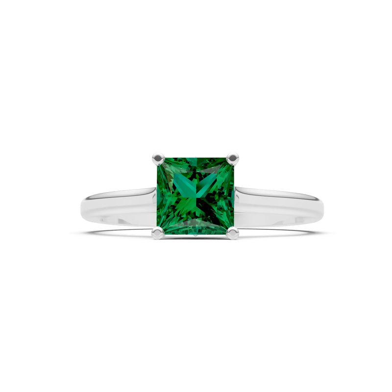 10k Yellow Gold Princess-Cut Solitaire Diamond Engagement Ring