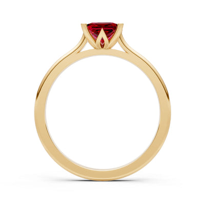 10k Yellow Gold Princess-Cut Solitaire Diamond Engagement Ring