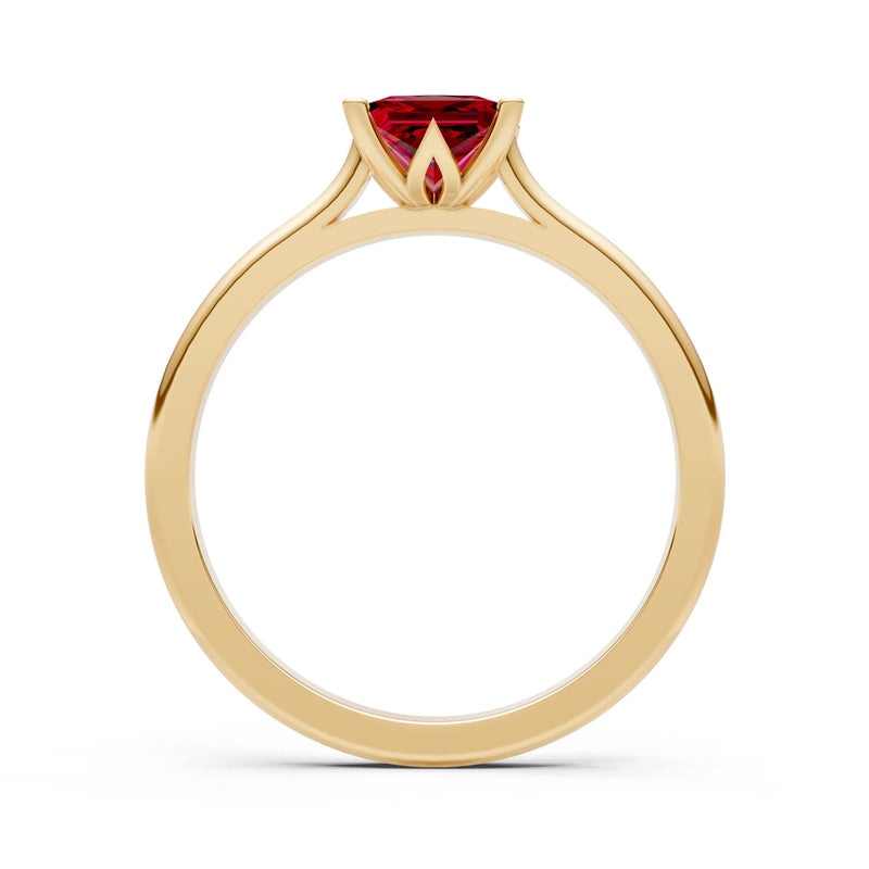 10k Yellow Gold Princess-Cut Solitaire Diamond Engagement Ring