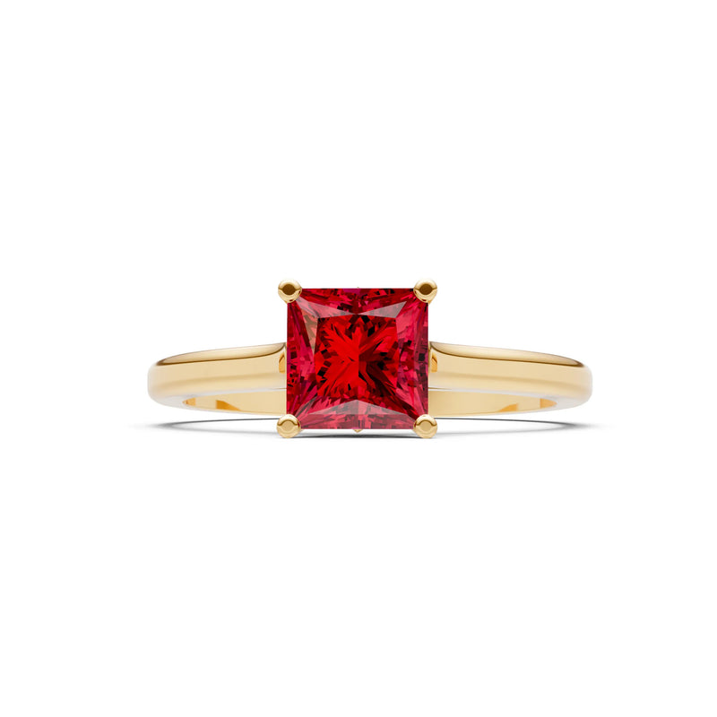 10k Yellow Gold Princess-Cut Solitaire Diamond Engagement Ring