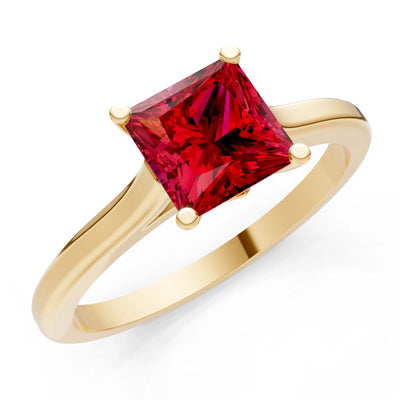 10k Yellow Gold Princess-Cut Solitaire Diamond Engagement Ring