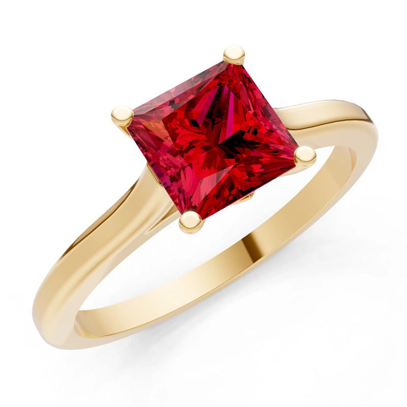 10k Yellow Gold Princess-Cut Solitaire Diamond Engagement Ring