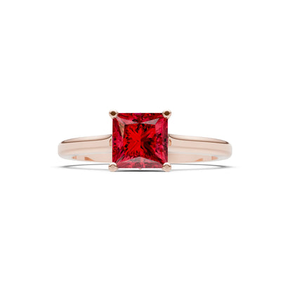 10k Yellow Gold Princess-Cut Solitaire Diamond Engagement Ring