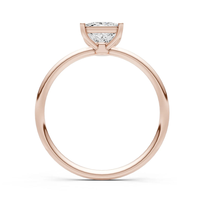 4 Prong Princess Cut Basket Classic Solitaire Engagement Ring