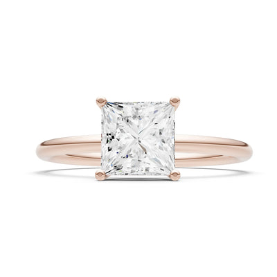4 Prong Princess Cut Basket Classic Solitaire Engagement Ring