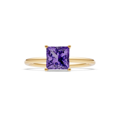 4 Prong Princess Cut Basket Classic Solitaire Engagement Ring