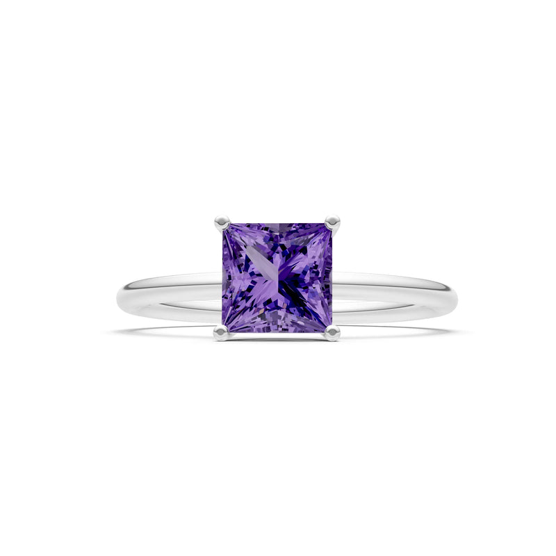 4 Prong Princess Cut Basket Classic Solitaire Engagement Ring