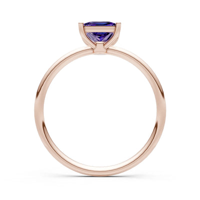 4 Prong Princess Cut Basket Classic Solitaire Engagement Ring