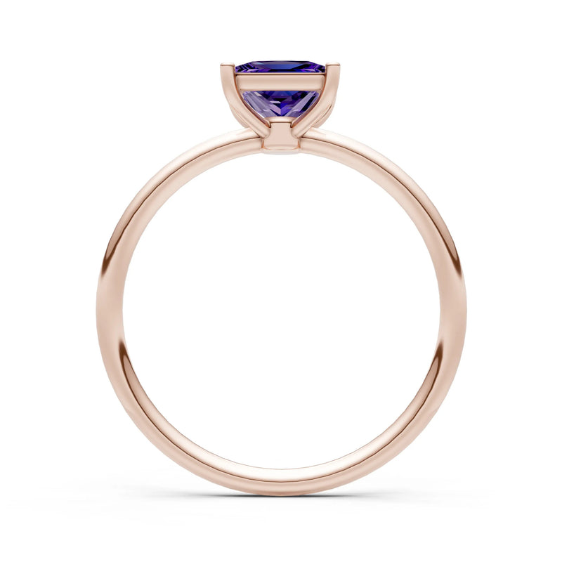 4 Prong Princess Cut Basket Classic Solitaire Engagement Ring