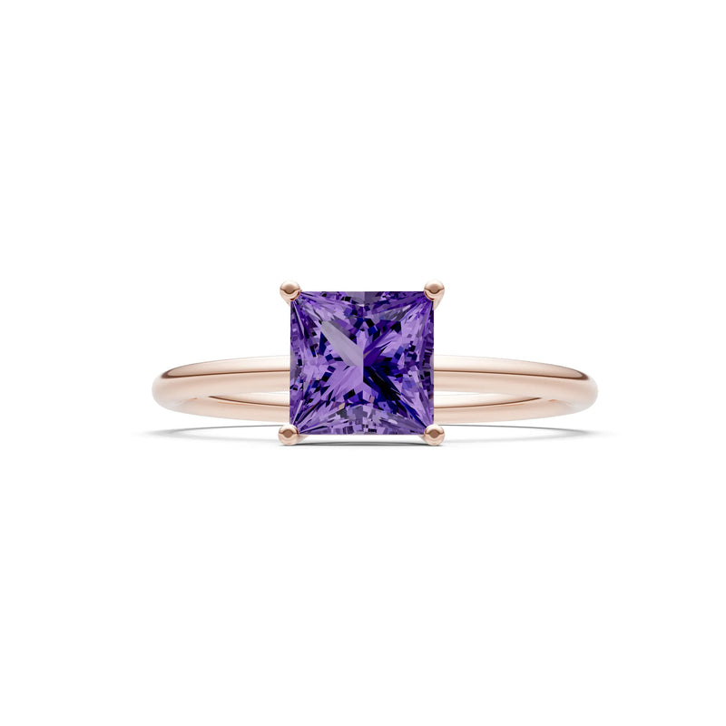 4 Prong Princess Cut Basket Classic Solitaire Engagement Ring