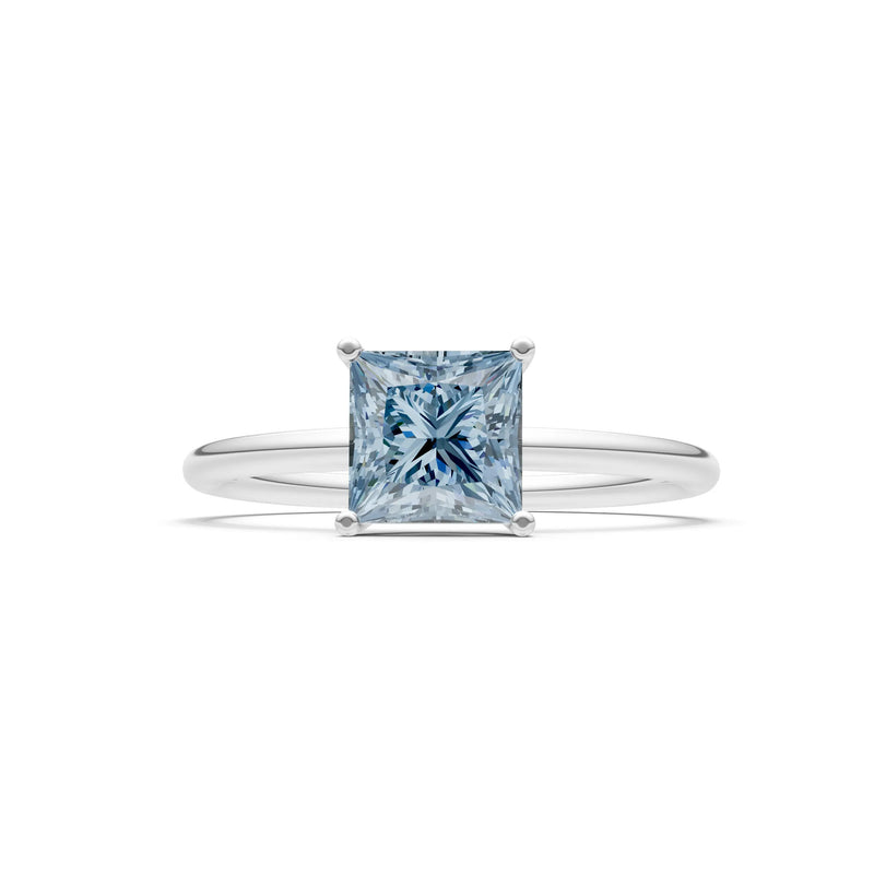 4 Prong Princess Cut Basket Classic Solitaire Engagement Ring