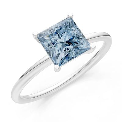 4 Prong Princess Cut Basket Classic Solitaire Engagement Ring