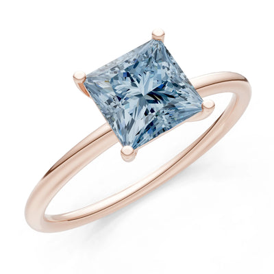 4 Prong Princess Cut Basket Classic Solitaire Engagement Ring
