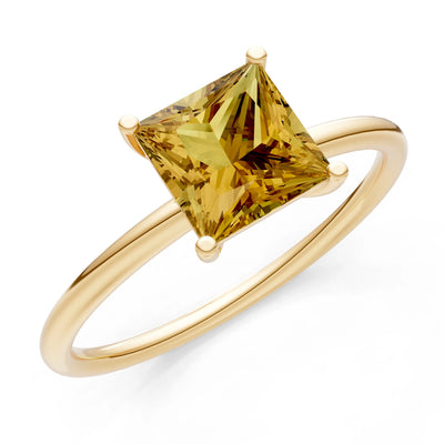 4 Prong Princess Cut Basket Classic Solitaire Engagement Ring