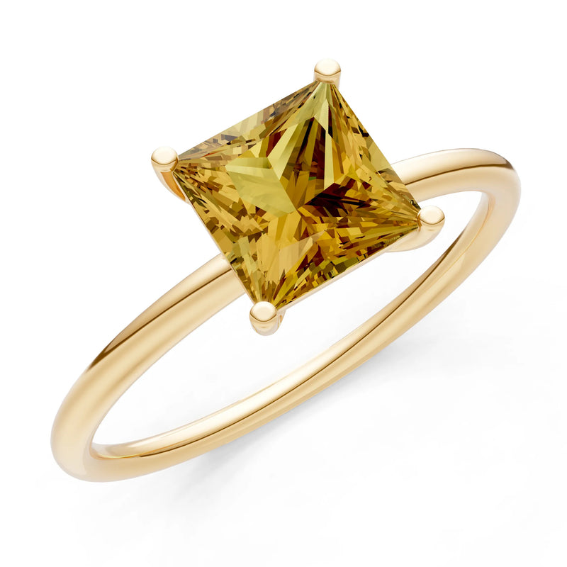 4 Prong Princess Cut Basket Classic Solitaire Engagement Ring