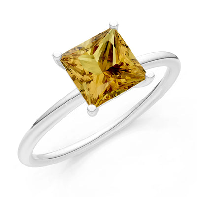 4 Prong Princess Cut Basket Classic Solitaire Engagement Ring