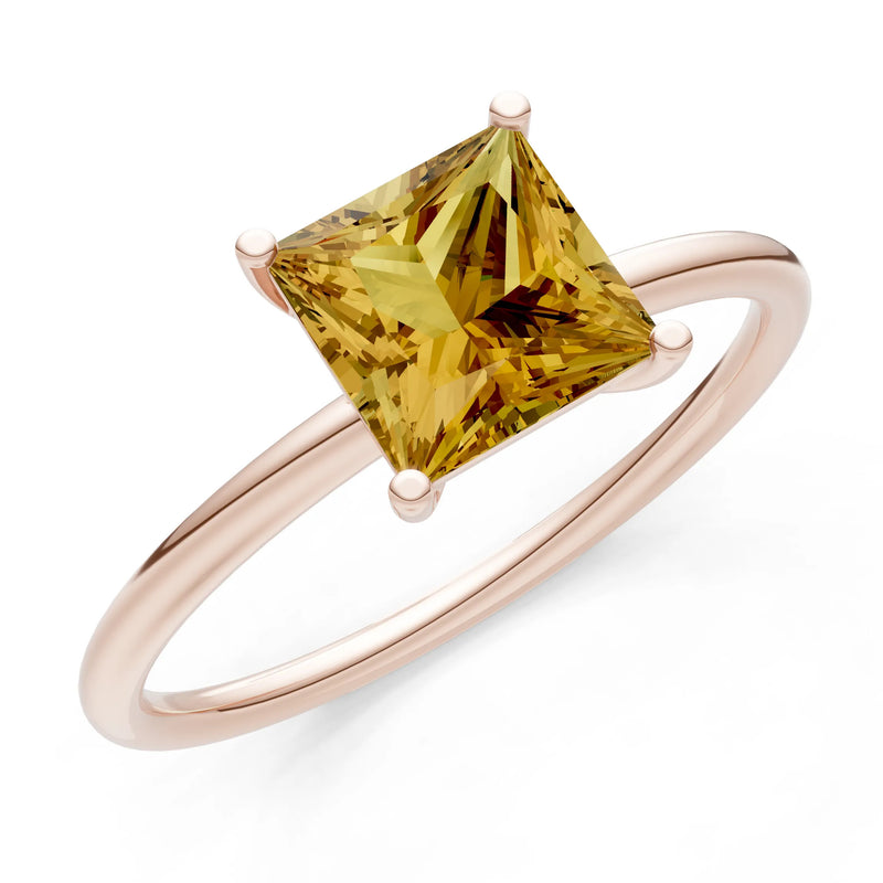 4 Prong Princess Cut Basket Classic Solitaire Engagement Ring