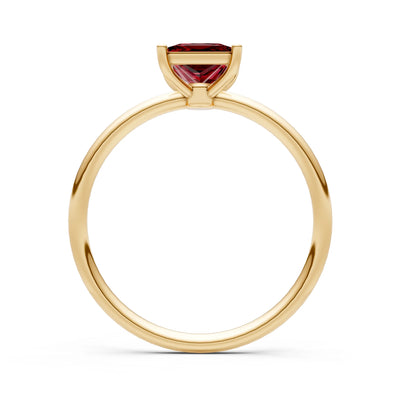 Garnet Princess Cut 6mm Normal Gold Quality 4 Prong Princess Cut Basket Classic Solitaire Engagement Ring