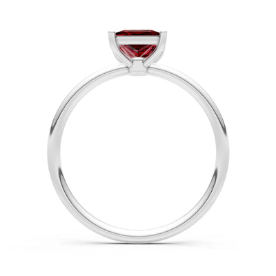 Garnet Princess Cut 6mm Normal Gold Quality 4 Prong Princess Cut Basket Classic Solitaire Engagement Ring