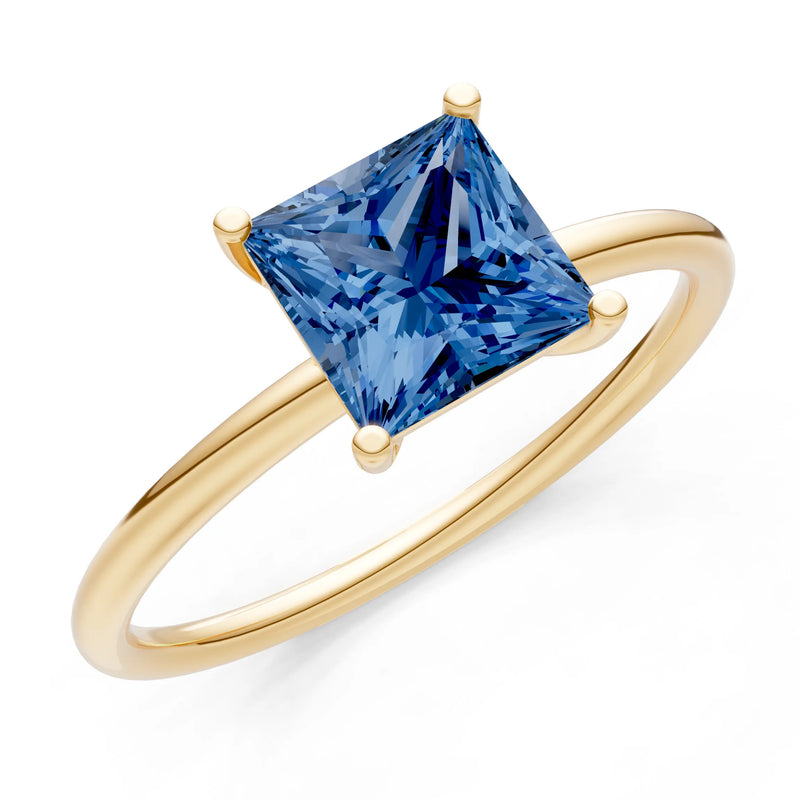4 Prong Princess Cut Basket Classic Solitaire Engagement Ring