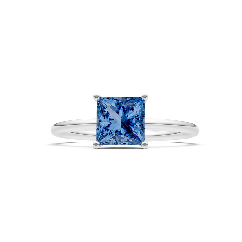 4 Prong Princess Cut Basket Classic Solitaire Engagement Ring