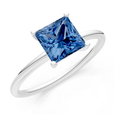 4 Prong Princess Cut Basket Classic Solitaire Engagement Ring