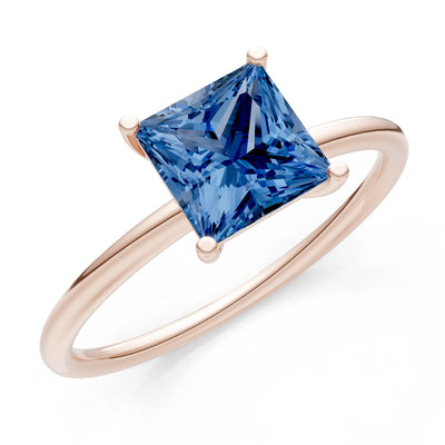 4 Prong Princess Cut Basket Classic Solitaire Engagement Ring