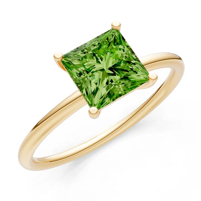 4 Prong Princess Cut Basket Classic Solitaire Engagement Ring