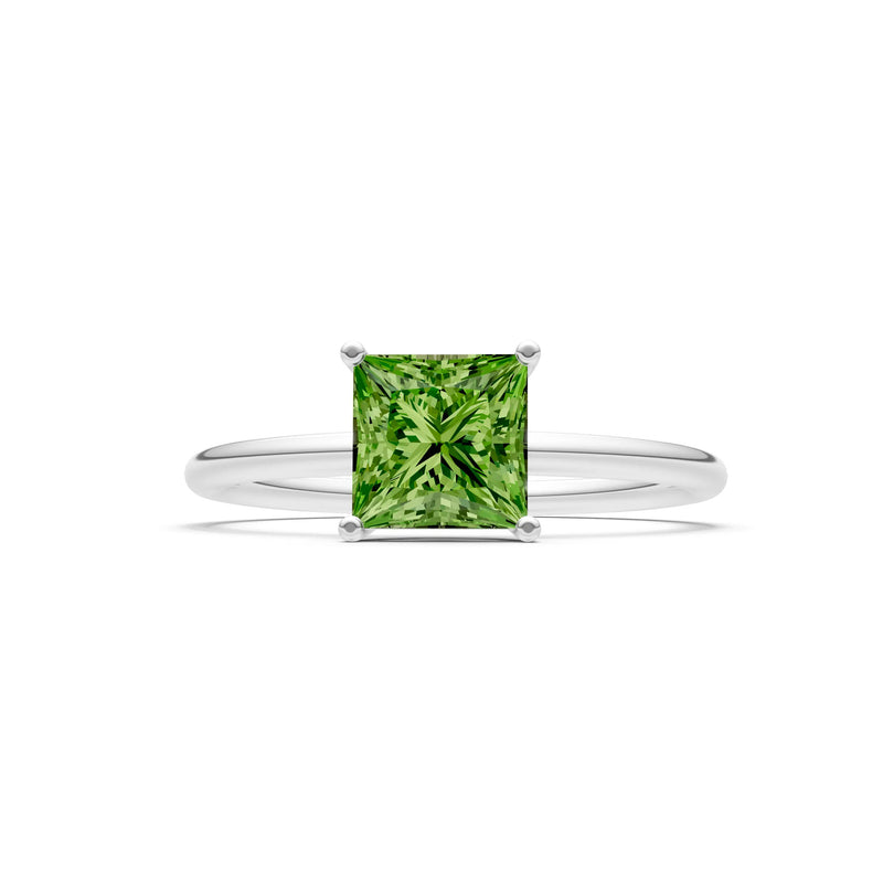 4 Prong Princess Cut Basket Classic Solitaire Engagement Ring