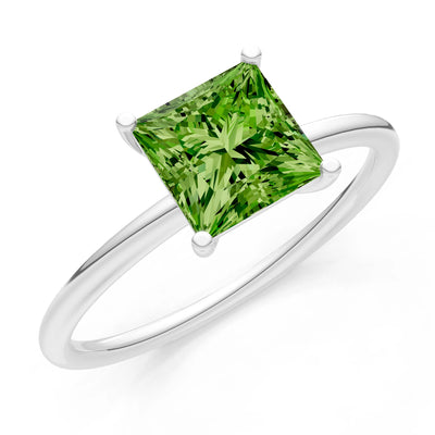 4 Prong Princess Cut Basket Classic Solitaire Engagement Ring