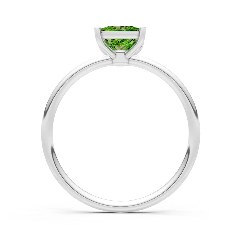 Peridot Princess Cut 6mm Normal Gold Quality 4 Prong Princess Cut Basket Classic Solitaire Engagement Ring