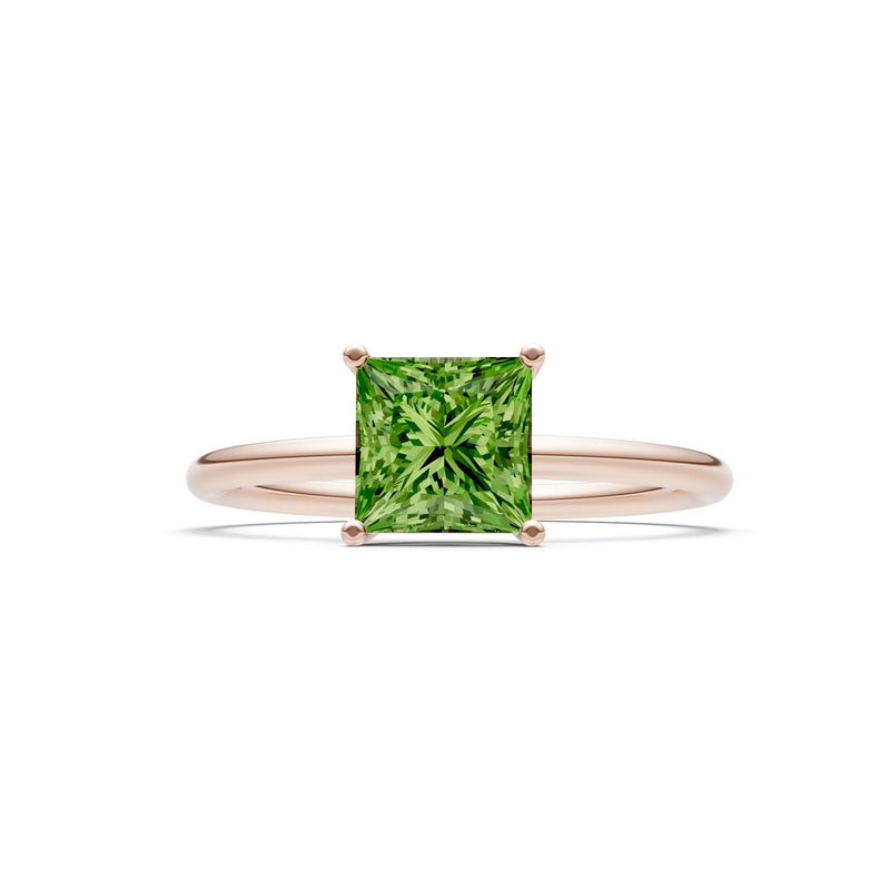 4 Prong Princess Cut Basket Classic Solitaire Engagement Ring
