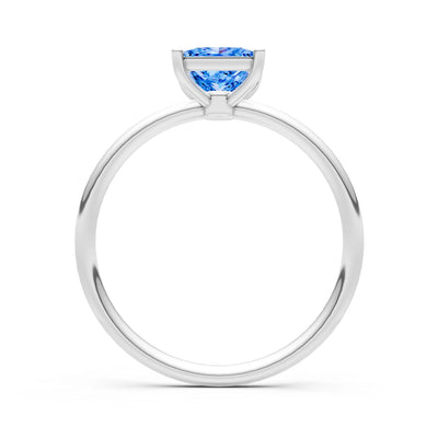 4 Prong Princess Cut Basket Classic Solitaire Engagement Ring