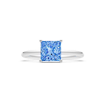 4 Prong Princess Cut Basket Classic Solitaire Engagement Ring