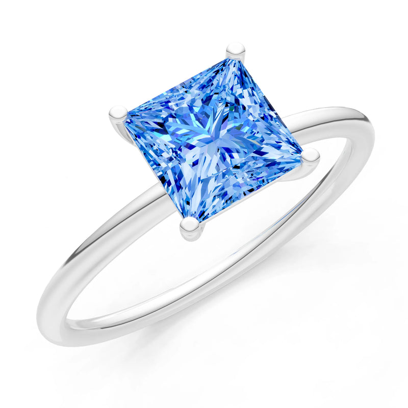 4 Prong Princess Cut Basket Classic Solitaire Engagement Ring