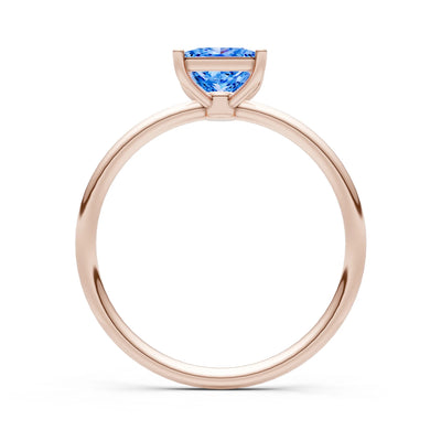 4 Prong Princess Cut Basket Classic Solitaire Engagement Ring
