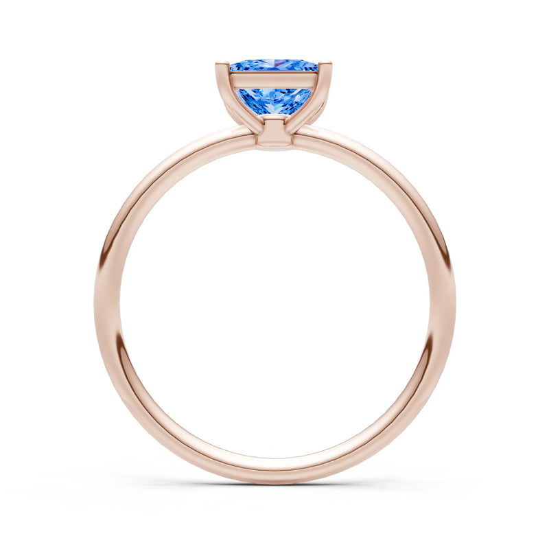 4 Prong Princess Cut Basket Classic Solitaire Engagement Ring
