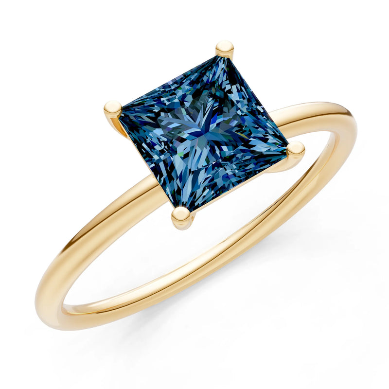 Alexandrite 4 Prong Princess Cut Basket Classic Solitaire Engagement Ring