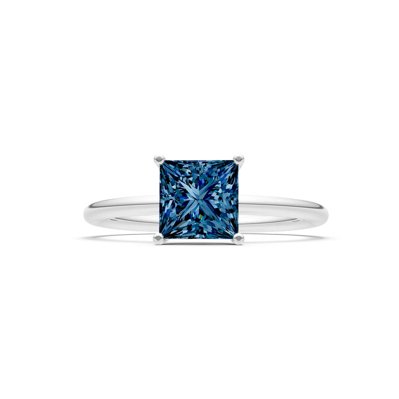 4 Prong Princess Cut Basket Classic Solitaire Engagement Ring