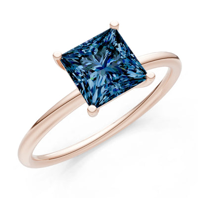 4 Prong Princess Cut Basket Classic Solitaire Engagement Ring