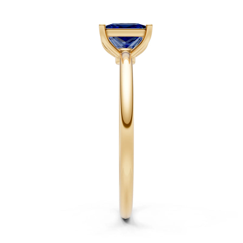 Created Blue Sapphire Princess Cut 6mm Normal Gold Quality 4 Prong Princess Cut Basket Classic Solitaire Engagement Ring