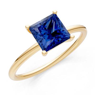 4 Prong Princess Cut Basket Classic Solitaire Engagement Ring